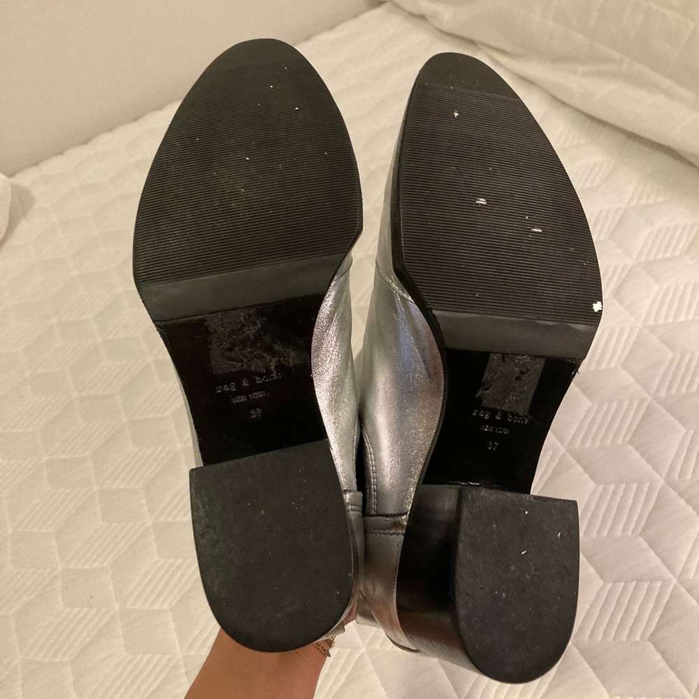 Rag & Bone Women's Silver Walker Boots, Size 7 - Picture 3 of 5